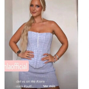 NWT Zara Purple Tweed Corset & Skirt Set